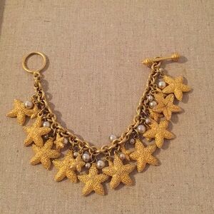 Fragments | Bracelet | Gold Starfish Charm Bracelet Pearl